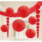 Набор для украшения комнаты, красный, 9 предметов