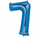 58cm x 88cm Skaitlis 7 Folija balons Super figure Zilā