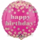 Dzimšanas diena apaļais  folija balons  ar punktiem 45 cm ﻿