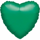 Koši zaļā krāsā sirds formas folijas balons piepūšams ar hēliju izmērs 43 cm