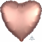 Sirds formas folijas balons "Satin Luxe Rozā zelts", izmērs, 43cm, piepušams ar hēliju