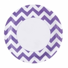 8 Plates New Purple Chevron 23cm