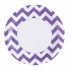 8 Plates New Purple Chevron 23cm