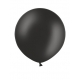Apaļas formas liels lateksa balons melnā krāsā, 60cm, pastelis, 1 gab. 
