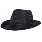 Gangstera cepure ar svītrām, melnā, satīna   