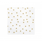 Salvetes zvaigznes, baltas ar zelta apdruku, 3 kārtu, 33 x 33 cm, 20 gab. . 