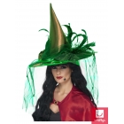 Raganas cepure, ar plīvuru un spalvām 