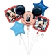 5 balonu komplekts “Peļuks Mikijs / Mickey Mouse” – 1 balons x 76 cm. un 4 baloni x 45 cm, baloni piepūšami ar hēliju