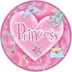 šķīvji ar attelu prizmatiskas . Tema - Princese, 22.8 cm, 8 gab