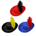 Musketiera cepure ar spalvu, bērnu izmērs, dažādas krāsas pēc izveles