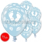 12"/30 cm lateksa baloni, Christening boy, 15 gab.