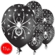 12"/30 cm lateksa baloni, Zirneklis, melna, 15 gab.