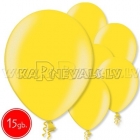 12"/30cm lateksa balons, metalliks, citrusu dzeltena, 15 gab.