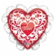Folijas hēlija sirds formas balons "I Love You"  rozā, ar kruzuli, izmērs 53 cm