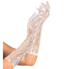 Balti mežģīņu cimdi, 40 cm