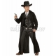 Gangstera kostīms, (140cm), melnā krāsā - garš mētelis un veste