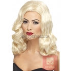 20s gadu parūka, blonda, viļņaina, sintētika