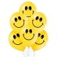 "Smaidiņi" 12"/30 cm lateksa baloni 6 gab. Pastelis: 117 Koši Dzeltens. Druka: 1 Krāsa(s) / 2 Puses.