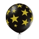 "Звёзды" 1 шт. 24"/60 см шар из латекса Пастель: 025 Чёрный. Печать: 1 цвет(а) / 5 сторон(ы)