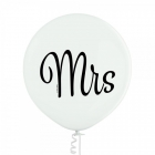 "Mrs" baloni kāzām 1 gab. 24"/60 cm lateksa balons Pastelis: 002 Balts. Druka: 1 Krāsa(s) / 2 Puses