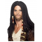 Пиратский парик, черный, с бисером