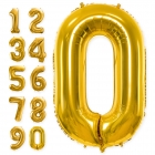 Ciparu "0" - "9" formas folija balons zelta krāsa, izmērs 86cm
