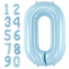 Ciparu "0" - "9" formas folija baloni gaiši zila krāsa, izmērs 86cm