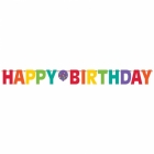 Burtu baneris Happy Birthday, varaviksnes krāsas  3.35m x 31.7cm