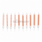 Sveces oranžas, ar punktiņu un līkloču | zigzag rakstu, ar svečturitiem, 6.3cm, 10gb