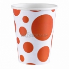 PUNKTI Papīra glāzes, Oranža krāsa, 256 ml, 8.gab.