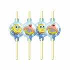 Трубочки для коктейля 24 см 8 шт.Тема : Sponge Bob
