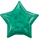 Folija balons “Hologrāfiskā zaļā zvaigzne”, 43cm, S550