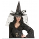 WITCH HATS WITH TULLE, FLOWER & FEATHERS 