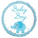 Folija balons “Baby Boy Zilonis”, zils, apaļš, 43cm, S40