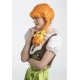 Bavāriešu meitene/Octoberfest parūka, oranža ar čolku 