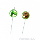Kokteiļu salmiņi Labais dinozaurs 6.gab 24 cm