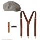 20. gadsimta modes komplekts - cepurīte, bikšturi, ūsas, cigārs