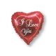 Sirds formas folija balons ILY, sarkans, 43 cm 