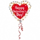 Folijas sirds formas balons "HVD Gold & Silver Dots", 43 cm 