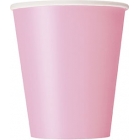 Papīra glāzes, maigi rozā, 266 ml, 8 gab