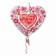 Balons balonā Valentindienai  Sirds Un Puķes, izmērs 66 cm., piepūšams ar hēliju 
