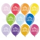Baloni ar apdruku - Daudz Laimes Dzimšanas Dienā - Metaliks, 12"/30cm, 6 gab., krāsas sortimentē