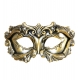 Karnevāla maska baroka stilā, bronzas krāsā, ar dārgakmeņiem 