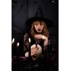 Taper candle, matt, black, 24cm: 1pkt/10pc. 