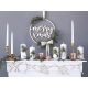 Taper candle, matt, white, 24cm: 1pkt/10pc. 