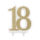 NUMERAL CANDLE 18  BIO GLITTER GOLD 