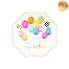 8 papīra šķīvji 19 cm ar zīmējumu “Birthday Balloons”