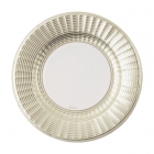 8 papīra šķīvji 27 cm ar elegantām baltā zelta svītrām