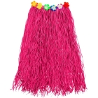 Rozā salmu Havajiešu stilā svārki ar ziedu jostu, 80 cm (regulējams izmērs)