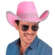 Rozā kovboju cepure ballītēm 